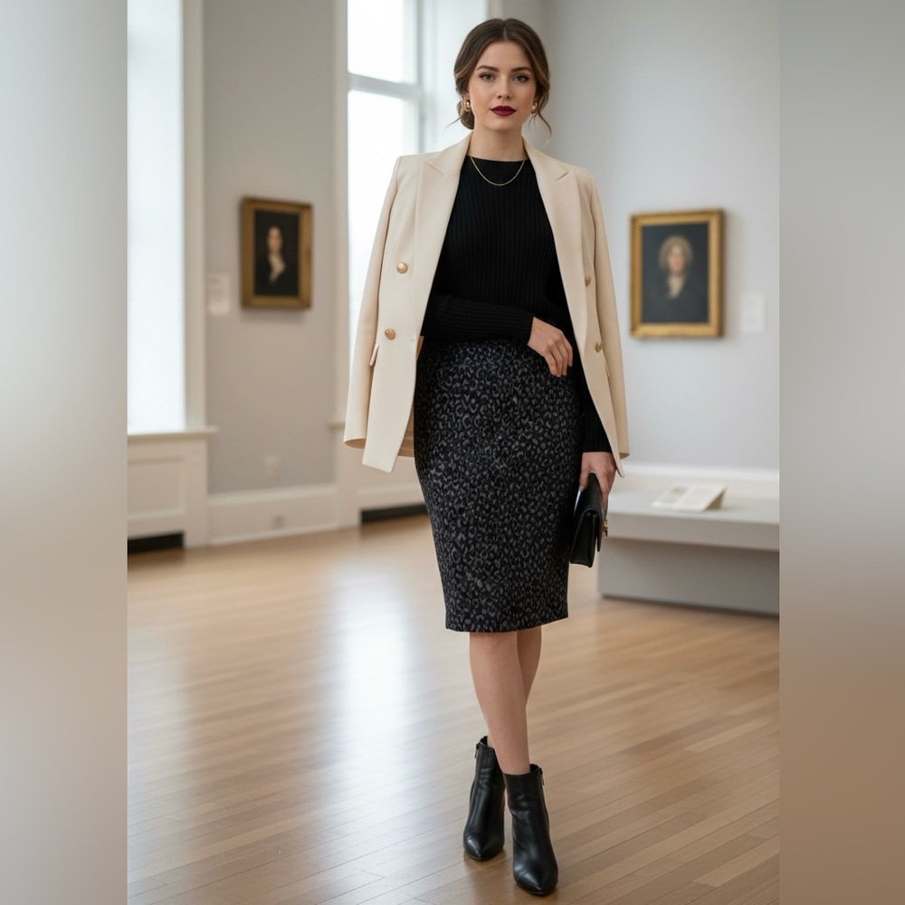 Leopard Animal Print Pencil Skirt